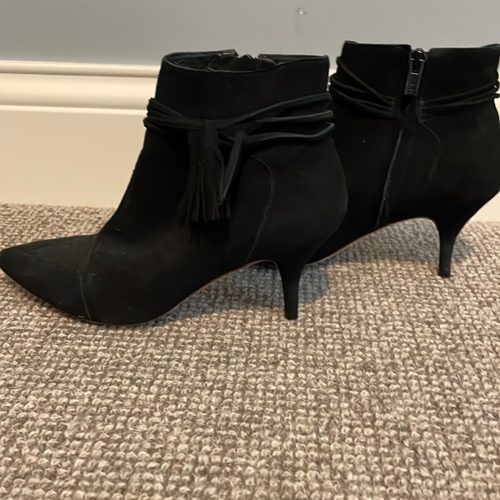Loeffler Randall black suede bootie Sz 6